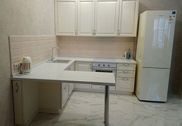 Угловая кухня неоклассика Эмилия Массив дуба с патиной РК190304 