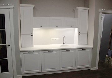 Прямая кухня неоклассика Лонгфорд эмаль/МДФ ЛМ200705