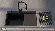 Мойка OMOIKIRI Akisame 86-GB-R Side нержавеющая сталь/графит (фото 4)