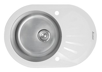 Seaman Eco Glass SMG-730W, два отверстия (Ø35мм), комплектация с вентиль-автоматом1