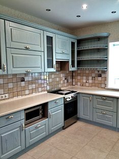 Угловая кухня классика Шпон/МДФ/ЛДСП