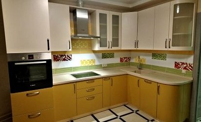 Угловая кухня модерн эмаль/МДФ 295х185 см1