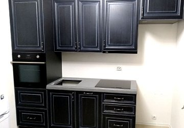 Прямая кухня неоклассика Массив ясеня с патиной РН181002