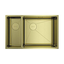 Omoikiri Taki 69-2-U/IF-LG-R Side нержавеющая сталь/светлое золото1