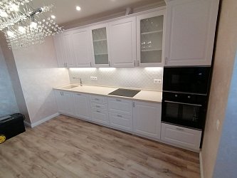 Прямая кухня неоклассика Лонгфорд пленка/МДФ ЛМ1912011