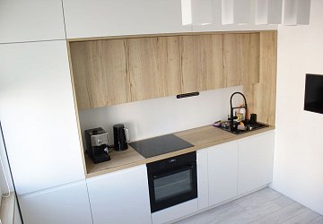 Прямая кухня МДФ эмаль матовая М31 RAL9003 / Egger H1180 ST37 РС200601