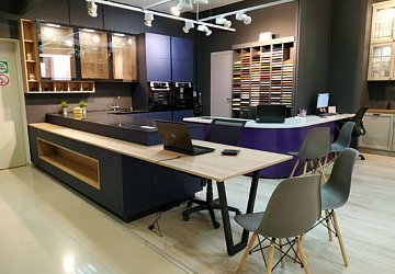 Угловая кухня хай-тек Fenix NTM Клиф/StopSol пластик/МДФ