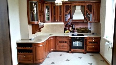 Угловая кухня прованс Массив ясеня1