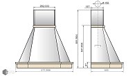 Вытяжка Elikor Камин Грань 60П-650-П3Л бежевый / дуб выбеленный (фото 4)