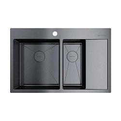 Omoikiri Akisame 78-2-GM-L нержавеющая сталь/вороненая сталь 1