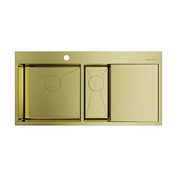 Omoikiri Akisame 100-2-LG-L нержавеющая сталь/светлое золото 1