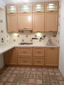 Прямая кухня с порталом Массив дуба с патиной ЛВ191201