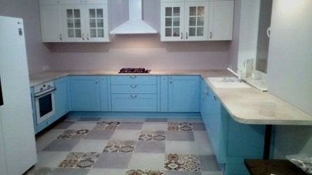 П-образная кухня неоклассика Массив дуба1