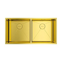 Omoikiri Taki 86-2-U/IF-LG нержавеющая сталь/светлое золото1