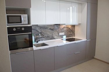 Прямая кухня модерн Alvic Blanco/Alvic Metaldeco пластик/МДФ ИП1905031