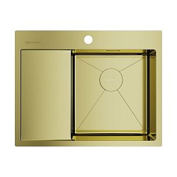 Omoikiri Akisame 65-LG-R нержавеющая сталь/светлое золото 1