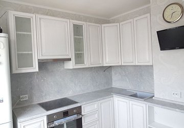 Угловая кухня неоклассика Лоренцо пленка/МДФ с патиной РЯ180614