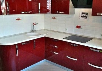 Угловая кухня хай-тек МДФ/эмаль