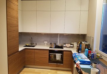 П-образная кухня модерн Duo Шпон/Феникс пластик/МДФ ЛК191006