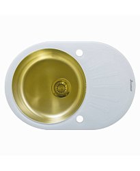 Seaman Eco Glass SMG-730W Gold (PVD), два отверстия (Ø35мм), комплектация с вентиль-автоматом1