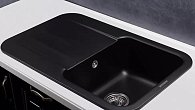 Мойка KUPPERSBERG LIRA 1B1D BLACK METALLIC композитная (фото 2)