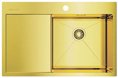 Omoikiri Akisame 78-LG-R нержавеющая сталь/светлое золото 1