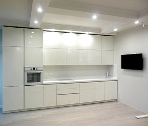 Прямая кухня модерн Alvic Luxe Blanco пластик/МДФ РК1811021