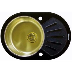 Seaman Eco Glass SMG-730B Gold (PVD), два отверстия (Ø35мм), комплектация с вентиль-автоматом1