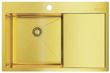 Omoikiri Akisame 78-LG-L нержавеющая сталь/светлое золото 1