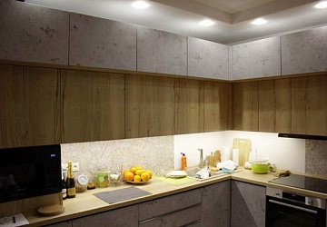 Угловая кухня лофт Пост-Синкрон Аргенто пластик/МДФ РИ200103