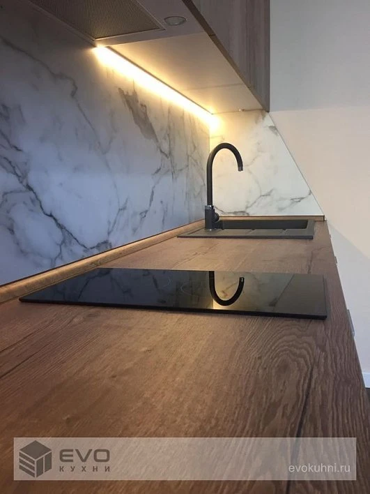 Кухня Egger дуб Галифакс табак / МДФ ПВХ Айвори Софт Тач ЛМ200501 (фото 3)