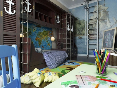 Дизайн детской комнаты в морском стиле