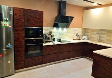 П-образная кухня модерн DUO Arbor Nova Шпон/МДФ/ЛДСП